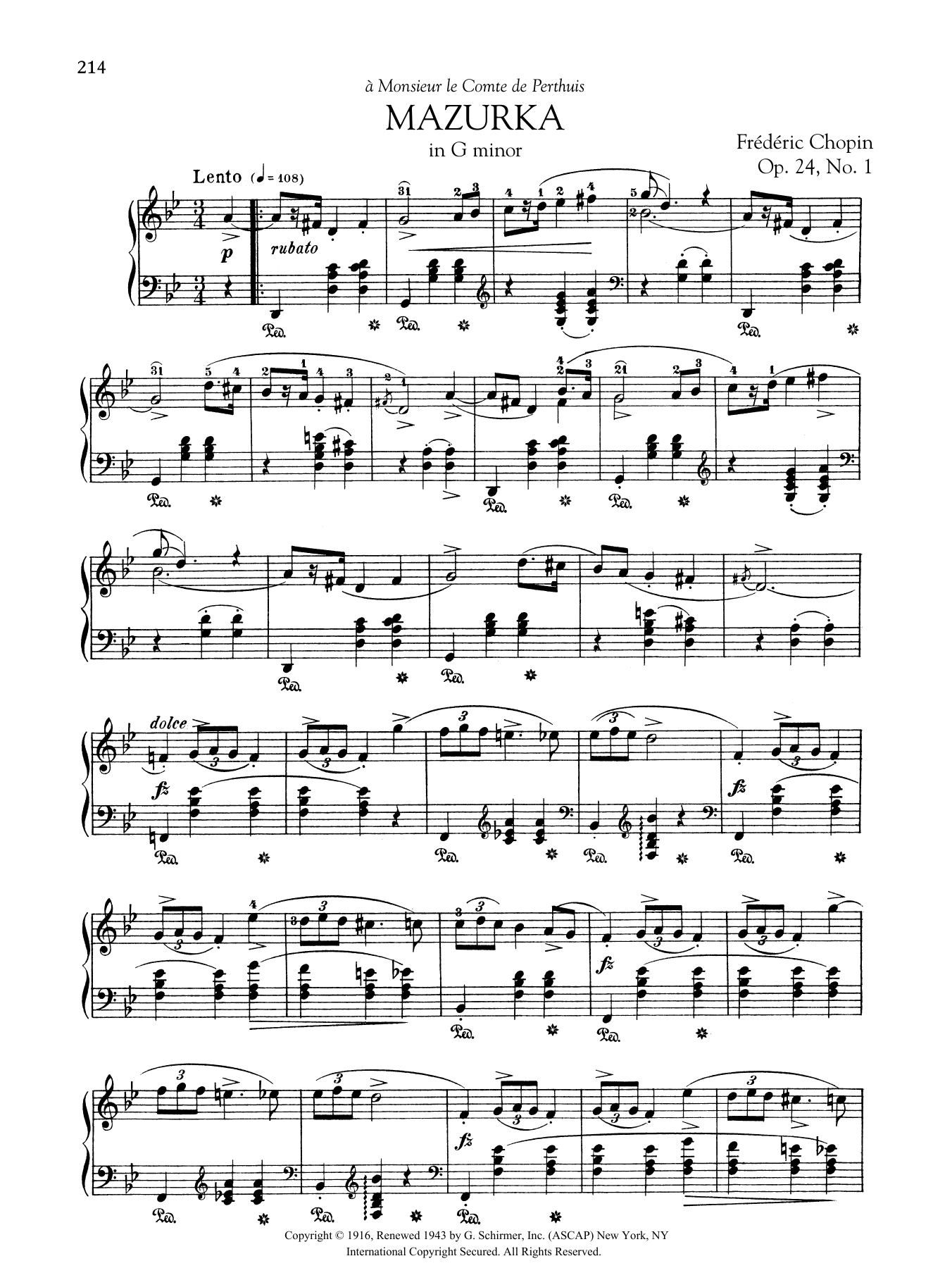 Product gallery: Page 1 of 1 Mazurka in G minor, Op. 24, No. 1, Frédéric Chopin