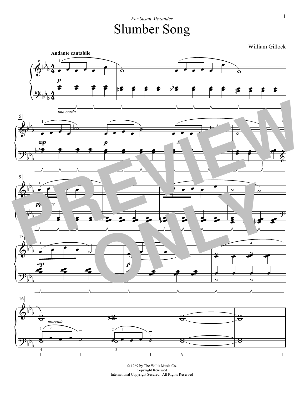 Produktgalerie: Seite 1 von 1 Slumber Song, William Gillock, Klavier