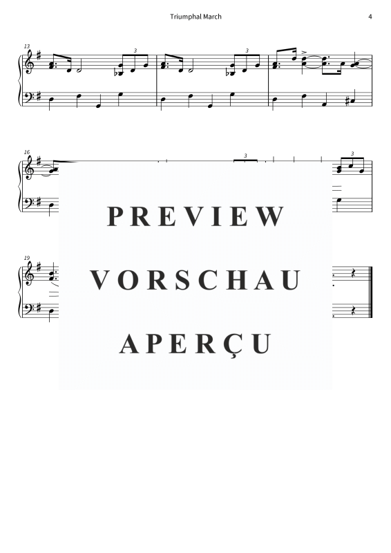 gallery: Triumphal March - simplified version, , (Klavier Solo)