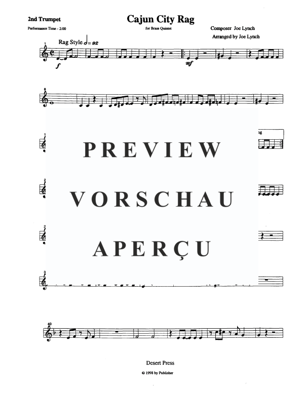 Produktgalerie: Seite 10 von 11 Cajun City Rag, , Blechbläserquintett