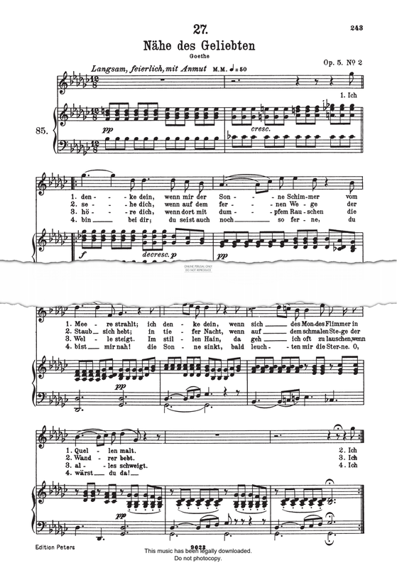 Produktbild zu: Nähe des Geliebten Op.5/2 D162