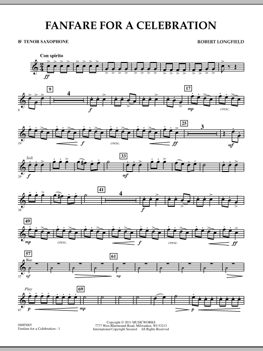 Produktgalerie: Seite 1 von 1 Fanfare For A Celebration - Bb Tenor Saxophone, Robert Longfield, Ensemble