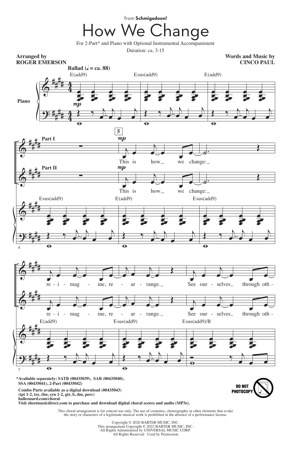 Produktbild zu: How We Change (Schmigadoon Finale) (from Schmigadoon!) (arr. Roger Emerson)