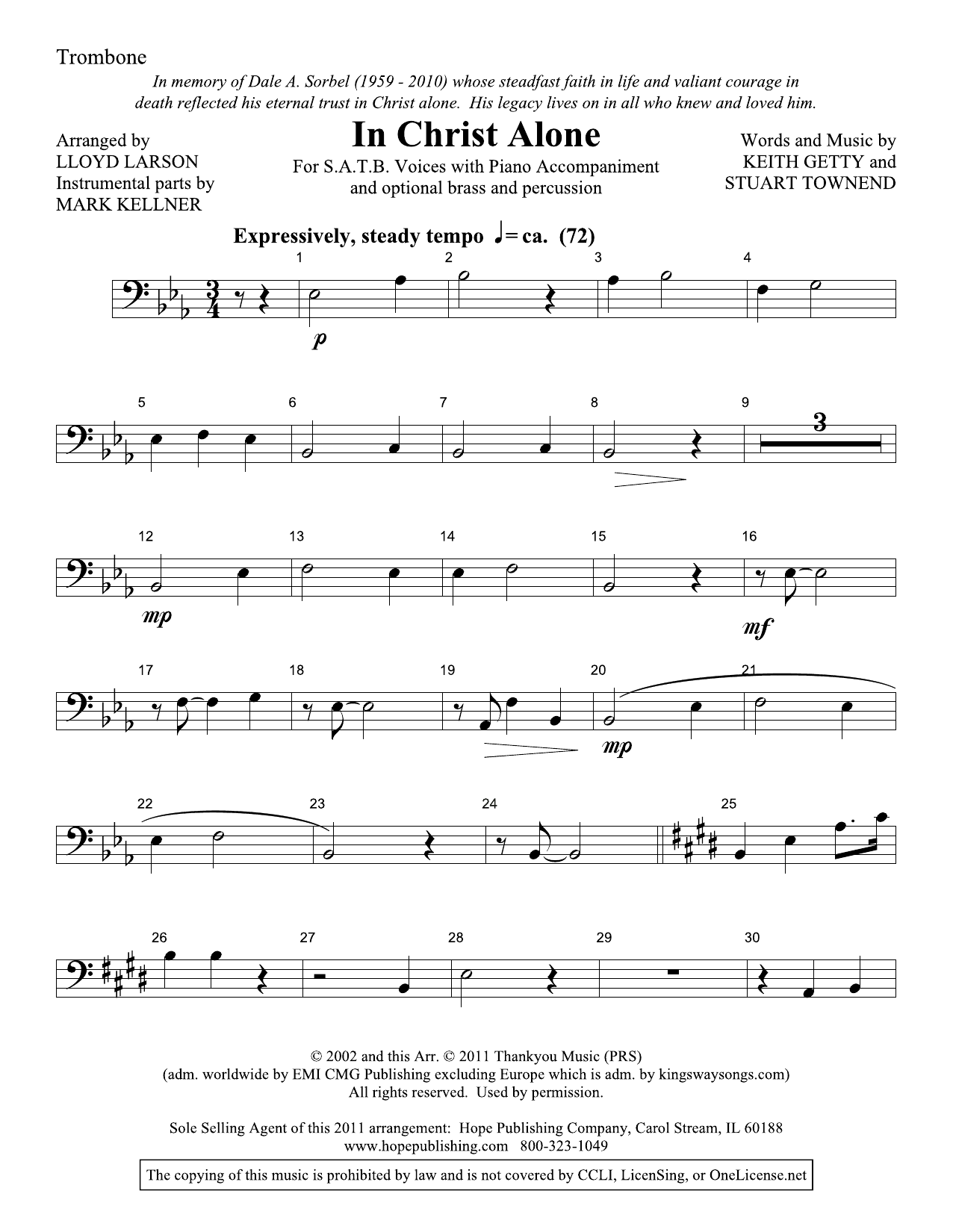 Produktbild zu: In Christ Alone - Trombone