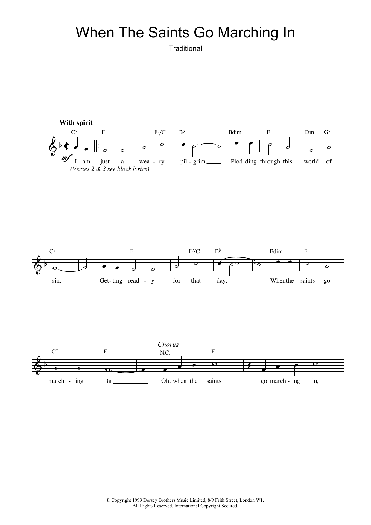 Produktgalerie: Seite 1 von 1 When The Saints Go Marching In, African-American Spiritual, Melodieinstrument