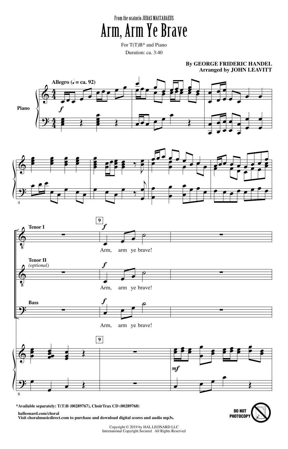 Produktbild zu: Arm, Arm Ye Brave (arr. John Leavitt)