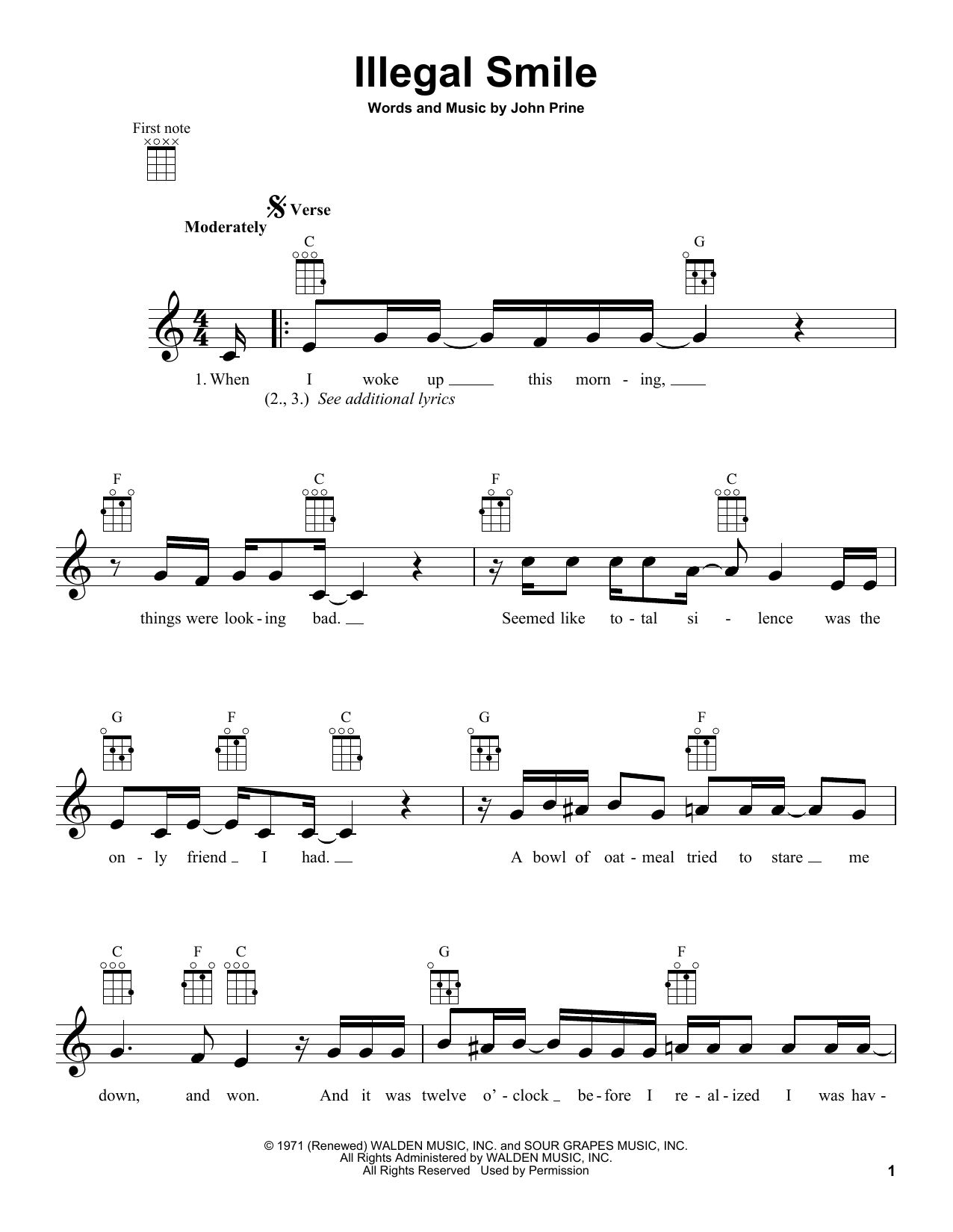 Product gallery: Page 1 of 1 Illegal Smile, John Prine
