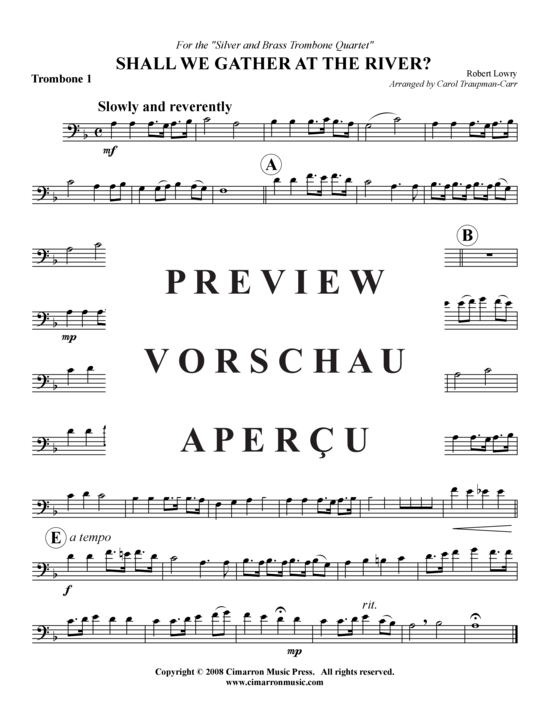 Product gallery: Page 4 of 7 Shall We Gather at the River? , , (Trombone Quartet)