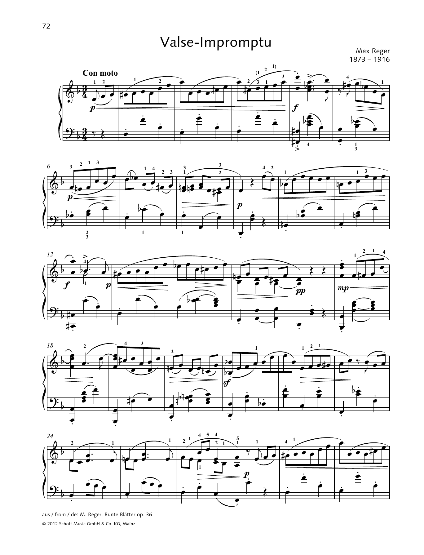 Product gallery: Page 1 of 1 Valse-Impromptu, Max Reger