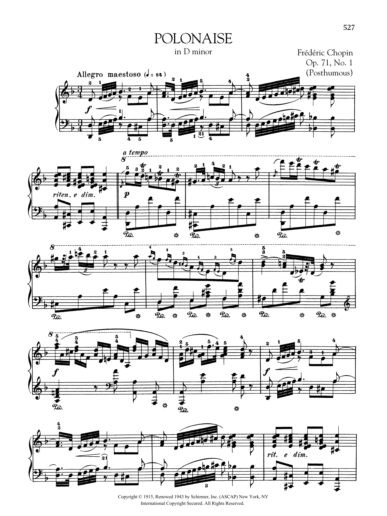 Product gallery: Page 1 of 1 Polonaise in D minor, Op. 71, No. 1 (Posthumous), Frédéric Chopin