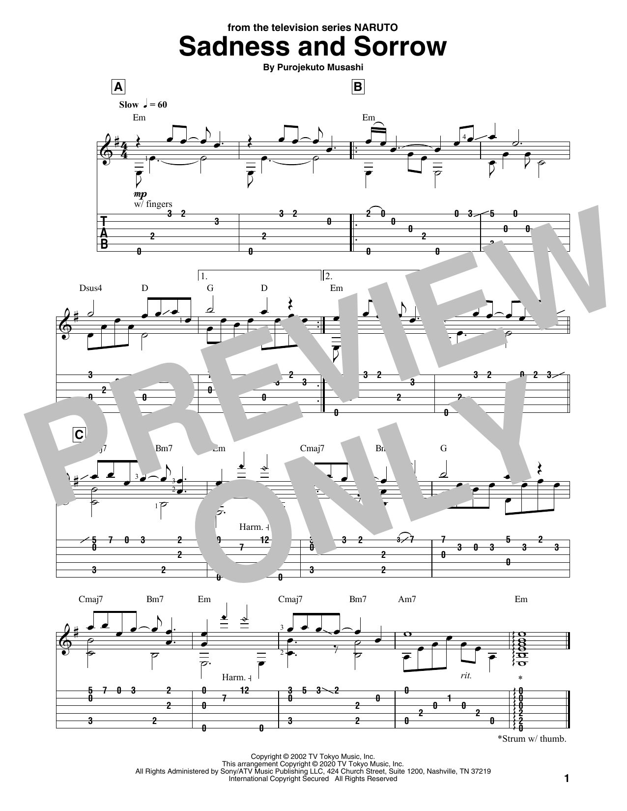 Produktbild zu: Sadness And Sorrow (from Naruto)