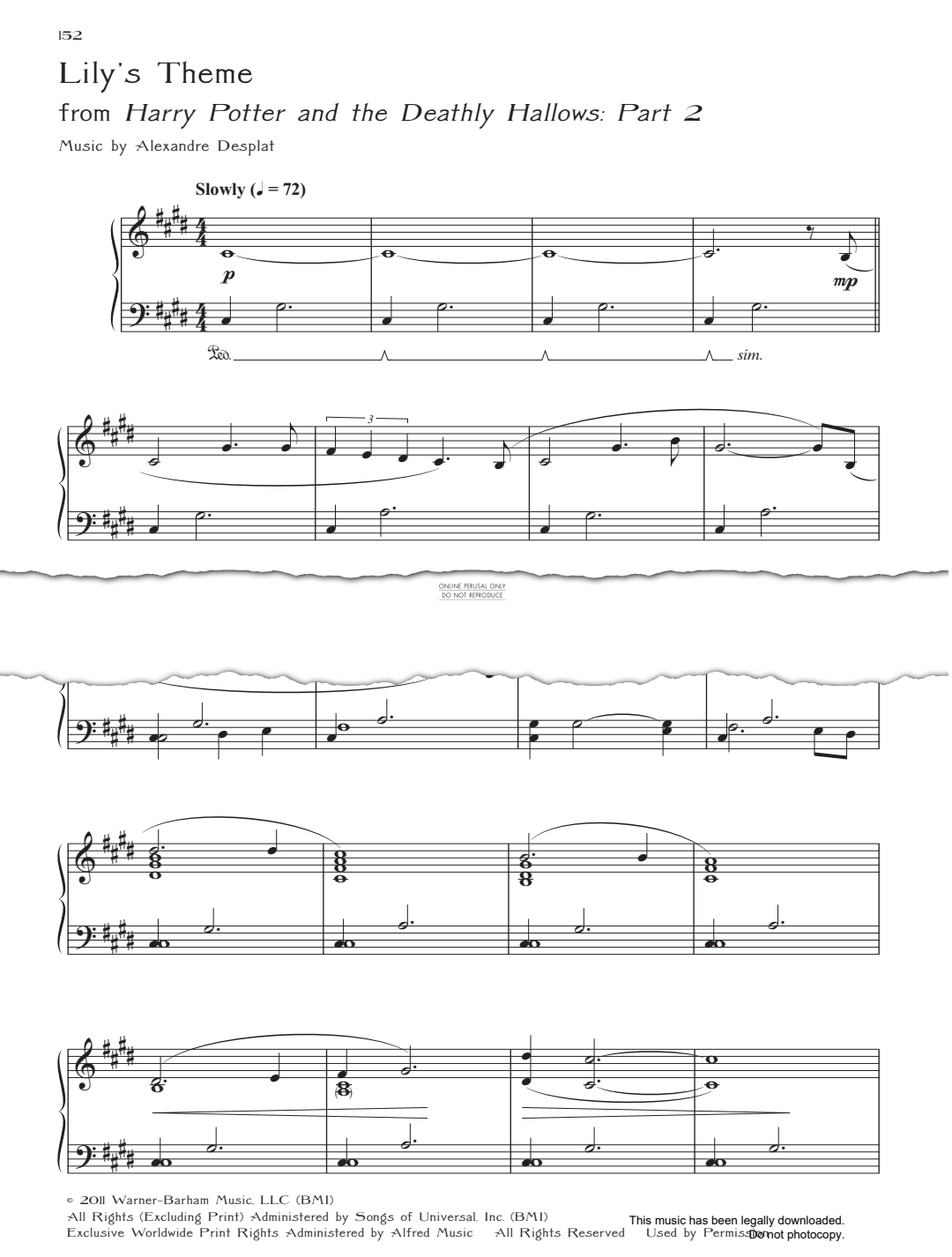 gallery: Lily's Theme (from 'Harry Potter And The Deathly Hallows: Part 2'), Alexandre Desplat