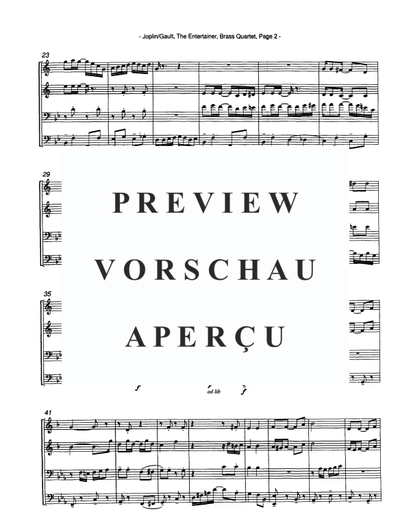 Produktgalerie: Seite 4 von 10 The Entertainer, , Blechbläser Quartett