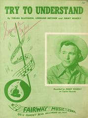 cover: Try To Understand, Jimmy Wakely, Gesang, Gitarre, Klavier