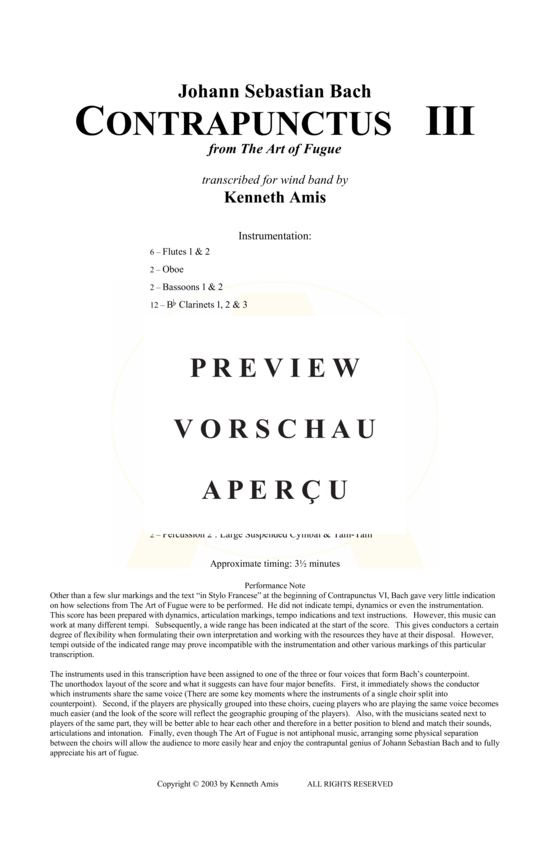Produktgalerie: Seite 3 von 13 Contrapunctus 3 aus Kunst der Fuge , , (Concert Band)