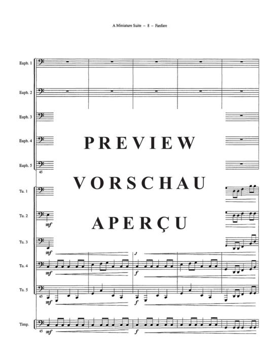 Produktgalerie: Seite 12 von 21 A Miniature Suite , , (Tuba Ensemble EEEETTTT + Pauken, Bass, Klavier)