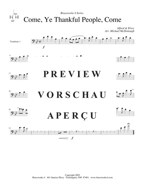 Product gallery: Page 4 of 7 Come, Ye Thankful People, Come , , (Trombone Quartet)