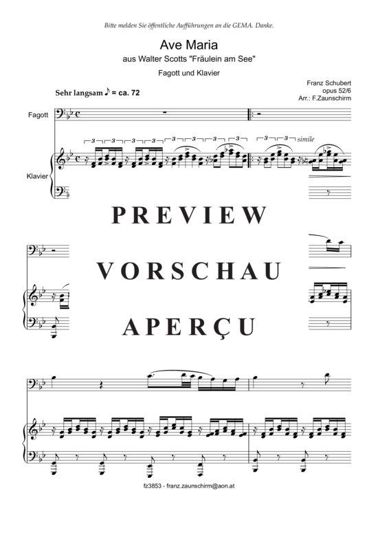 Product gallery: Page 2 of 7 Ave Maria , , (bassoon + piano)