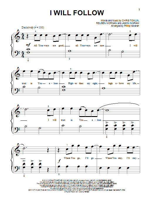 Produktgalerie: Seite 1 von 1 I Will Follow, Chris Tomlin, Klavier