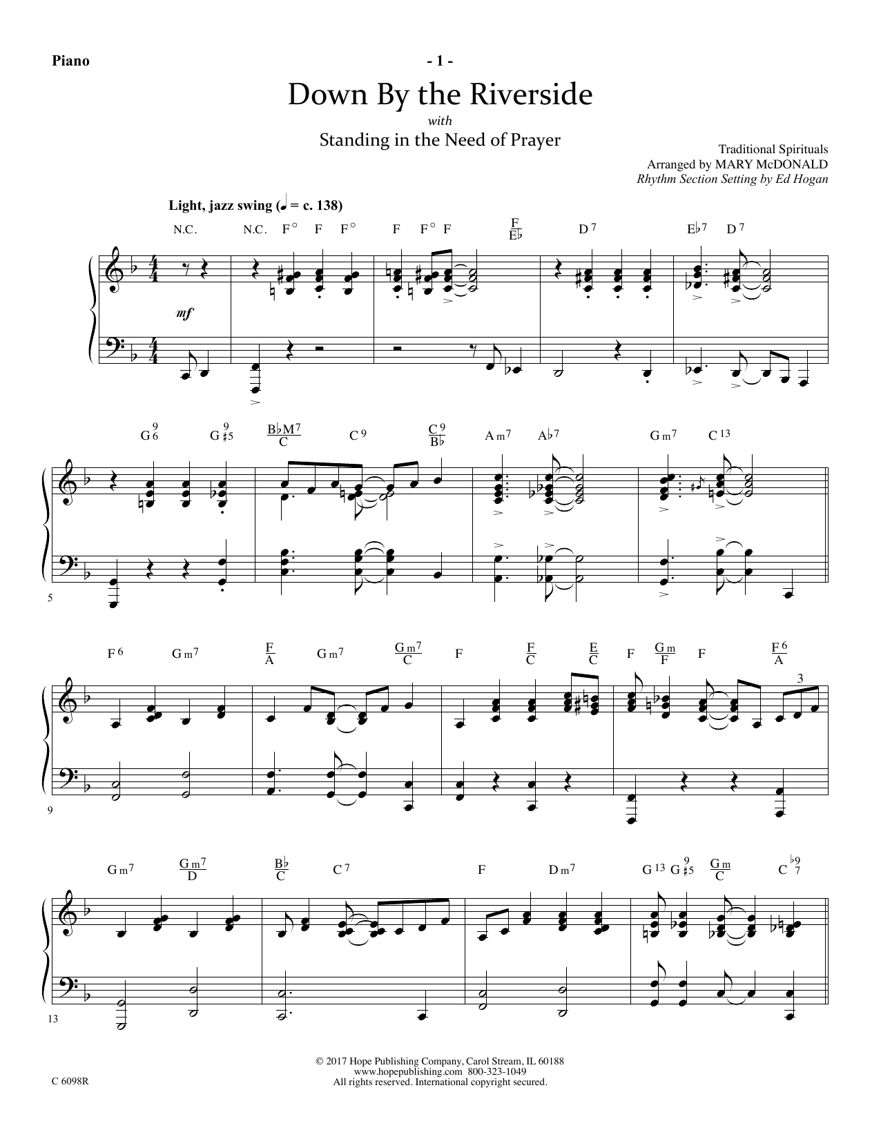 Produktbild zu: Down by the Riverside - Piano