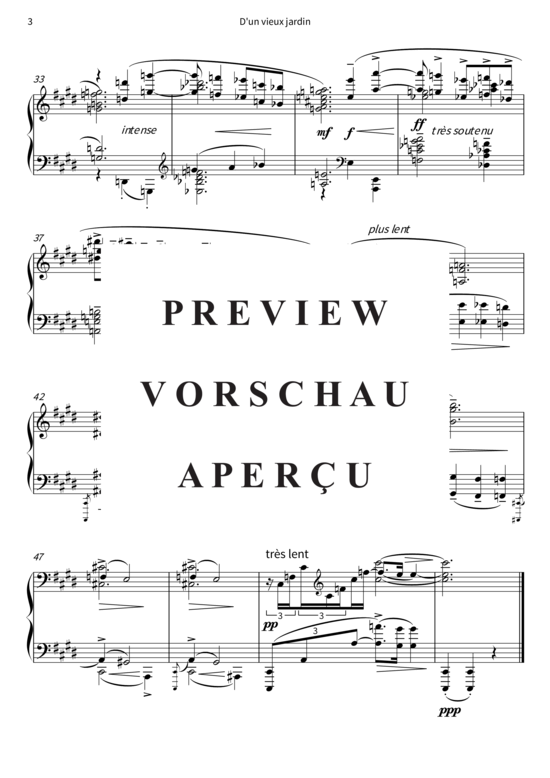 Product gallery: Page 6 of 7 D´un vieux jardin - No. 1 de Trois morceaux (pour piano) , , Piano Solo