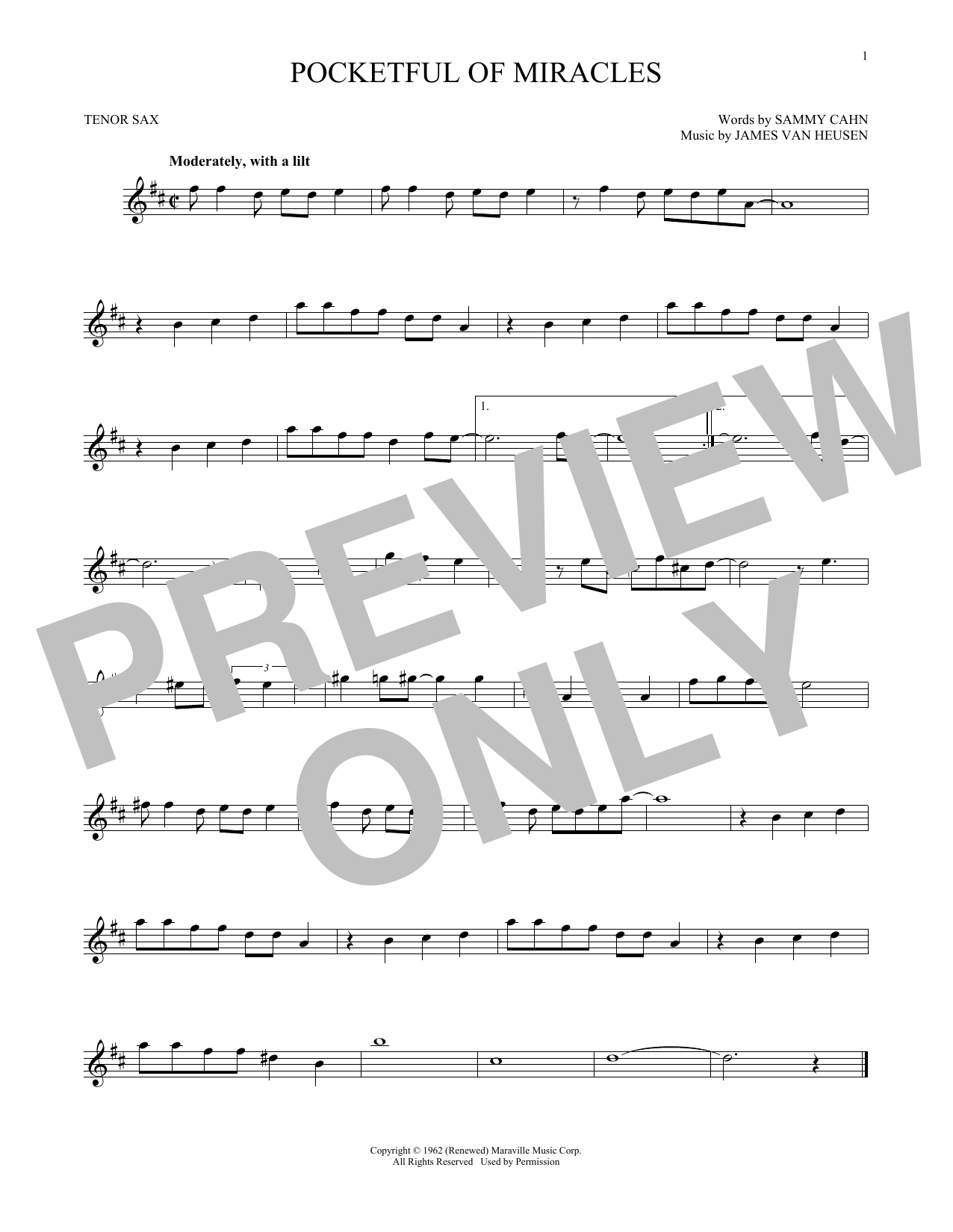 Product gallery: Page 1 of 1 Pocketful Of Miracles, Sammy Cahn
