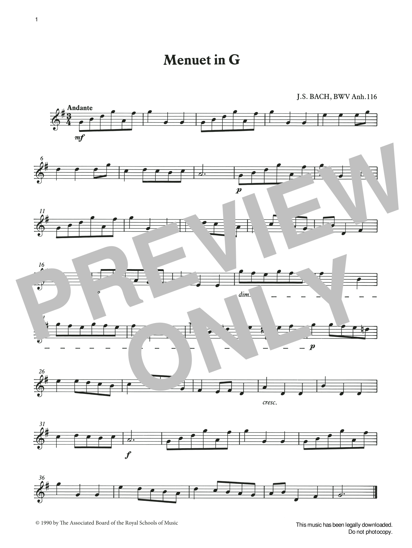 Produktgalerie: Seite 1 von 1 Menuet in G (score & part) from Graded Music for Tuned Percussion, Book I, J. S. Bach, Percussion