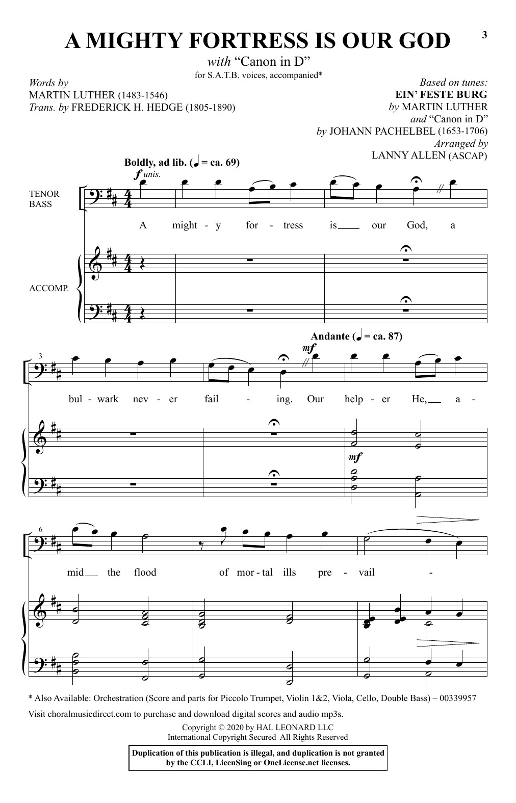 Produktbild zu: A Mighty Fortress Is Our God (with "Canon in D")