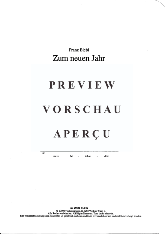 Product picture to: Zum neuen Jahr Franz Biebl