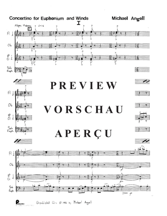 Produktgalerie: Seite 3 von 21 Concertino , , (Gemischtes Ensemble 2x Flöte, Oboe, 2x Klarinette +Euphonium Solo)