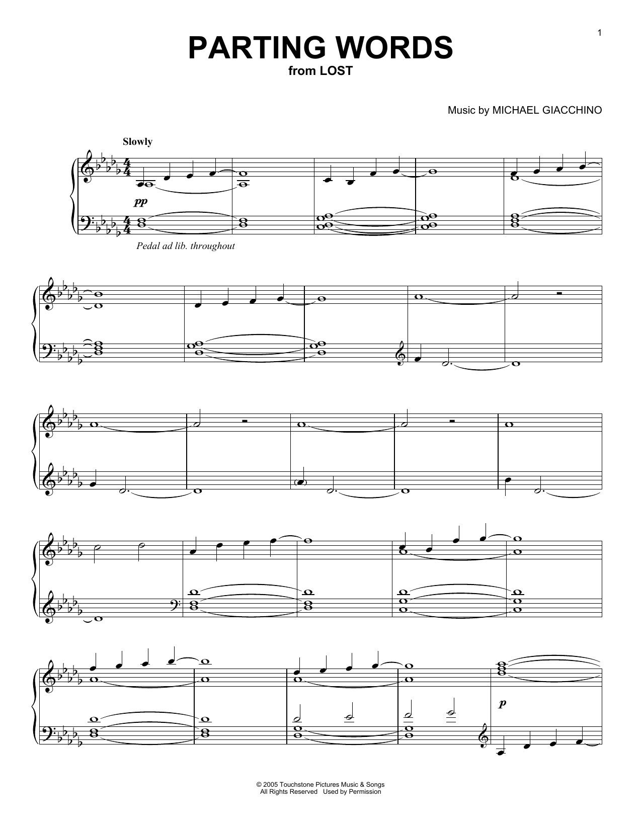 Produktbild zu: Parting Words (from Lost)