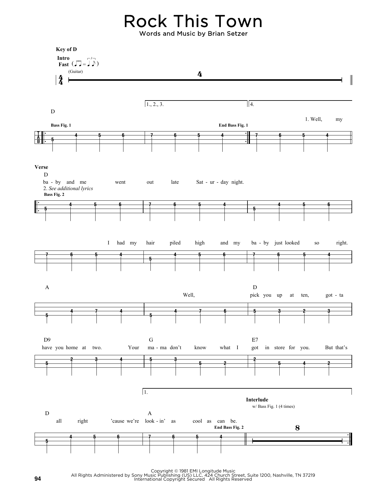 Produktgalerie: Seite 1 von 1 Rock This Town, Stray Cats, E-Bass, Gitarre
