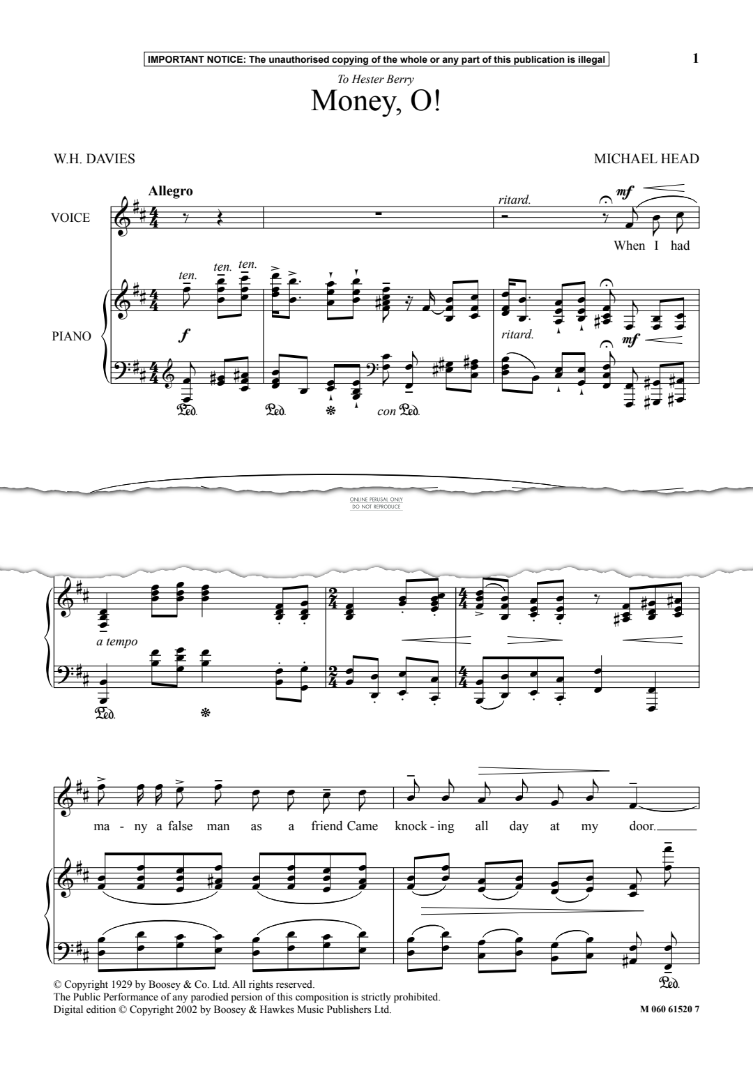 Produktgalerie: Seite 1 von 1 Money, O!, Michael Head, Gesang, Klavier