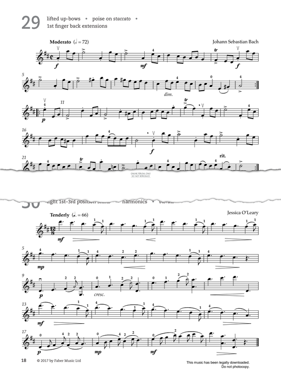 Produktgalerie: Seite 1 von 1 Study No.29 Moderato (from '80 Graded Studies For Violin Book One'), Johann Sebastian Bach, Violine