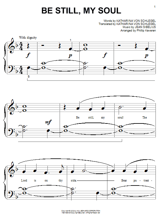 Produktbild zu: Be Still My Soul (arr. Phillip Keveren)
