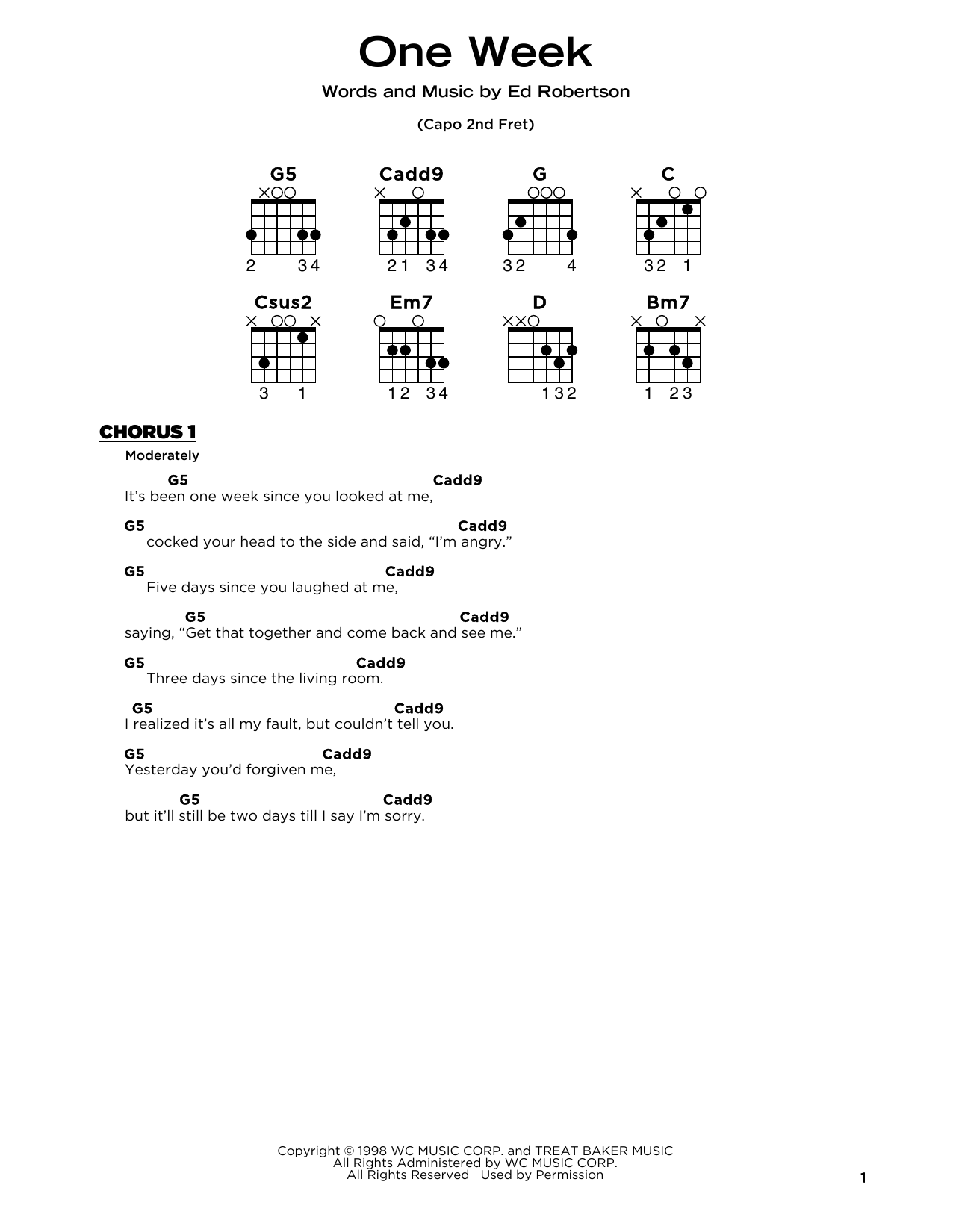 Produktgalerie: Seite 1 von 1 One Week, Barenaked Ladies, Gitarre