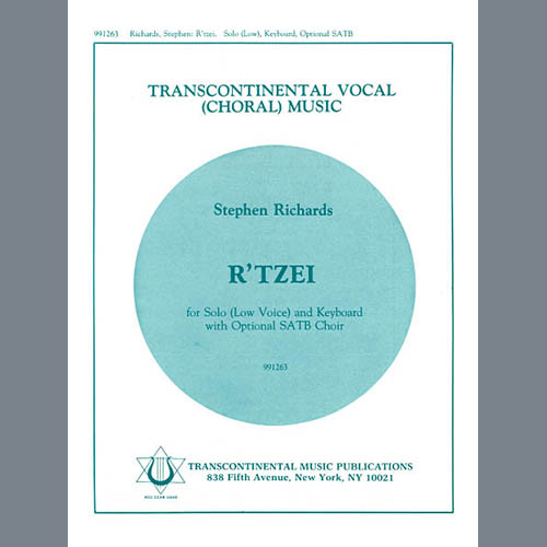 cover: R'Tzei (for Solo Low Voice with optional SATB Choir), Stephen Richards