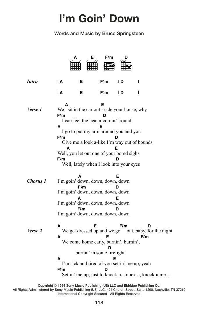 Produktgalerie: Seite 1 von 1 I'm Goin' Down, Bruce Springsteen, Gitarre