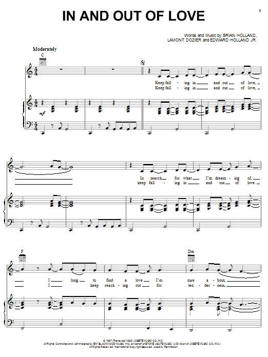 Produktgalerie: Seite 1 von 1 In And Out Of Love, The Supremes, Gesang, Gitarre, Klavier