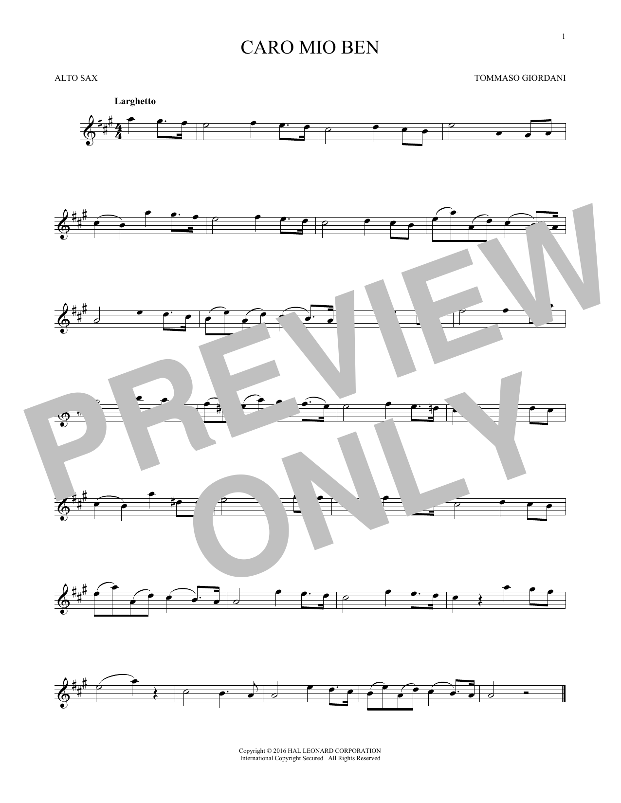 Product gallery: Page 1 of 1 Caro Mio Ben, Tommaso Giordani