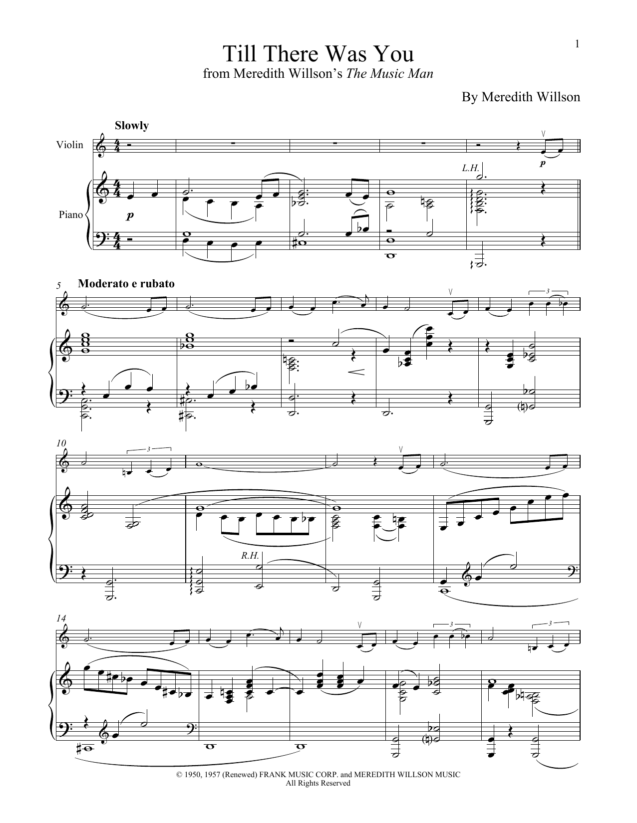 Product gallery: Page 1 of 1 Till There Was You (from The Music Man), Meredith Willson