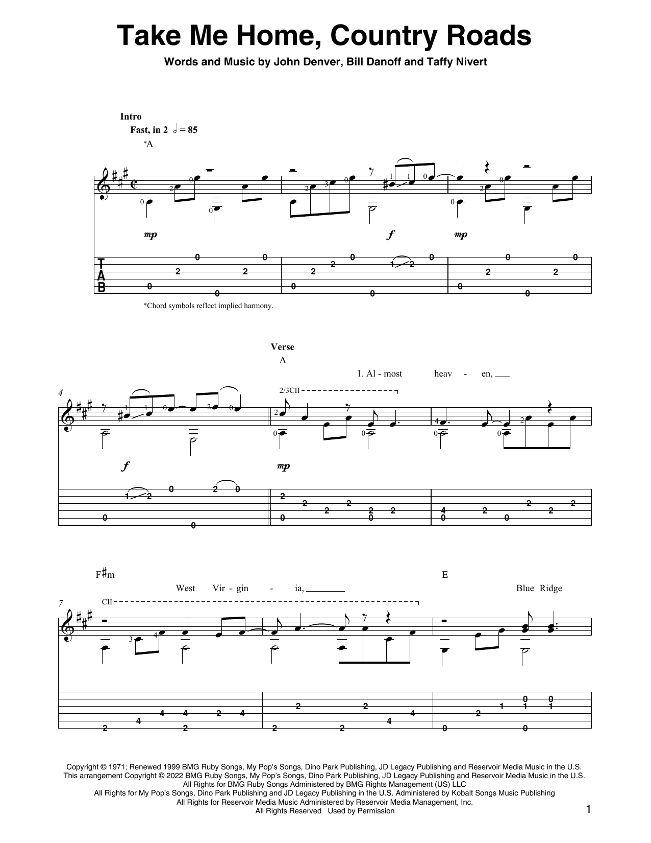 Product picture to: Take Me Home, Country Roads (arr. Ben Pila)