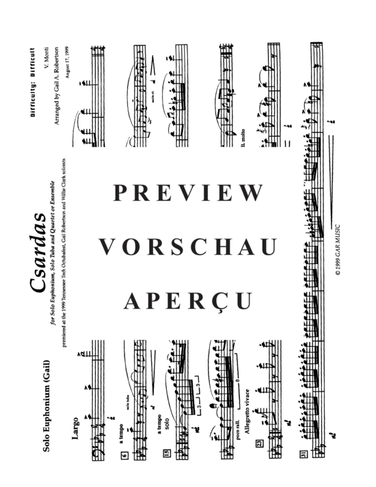 Produktgalerie: Seite 10 von 18 Csardas (Duet with Piano) , , Euphonium, Tuba und Klavier
