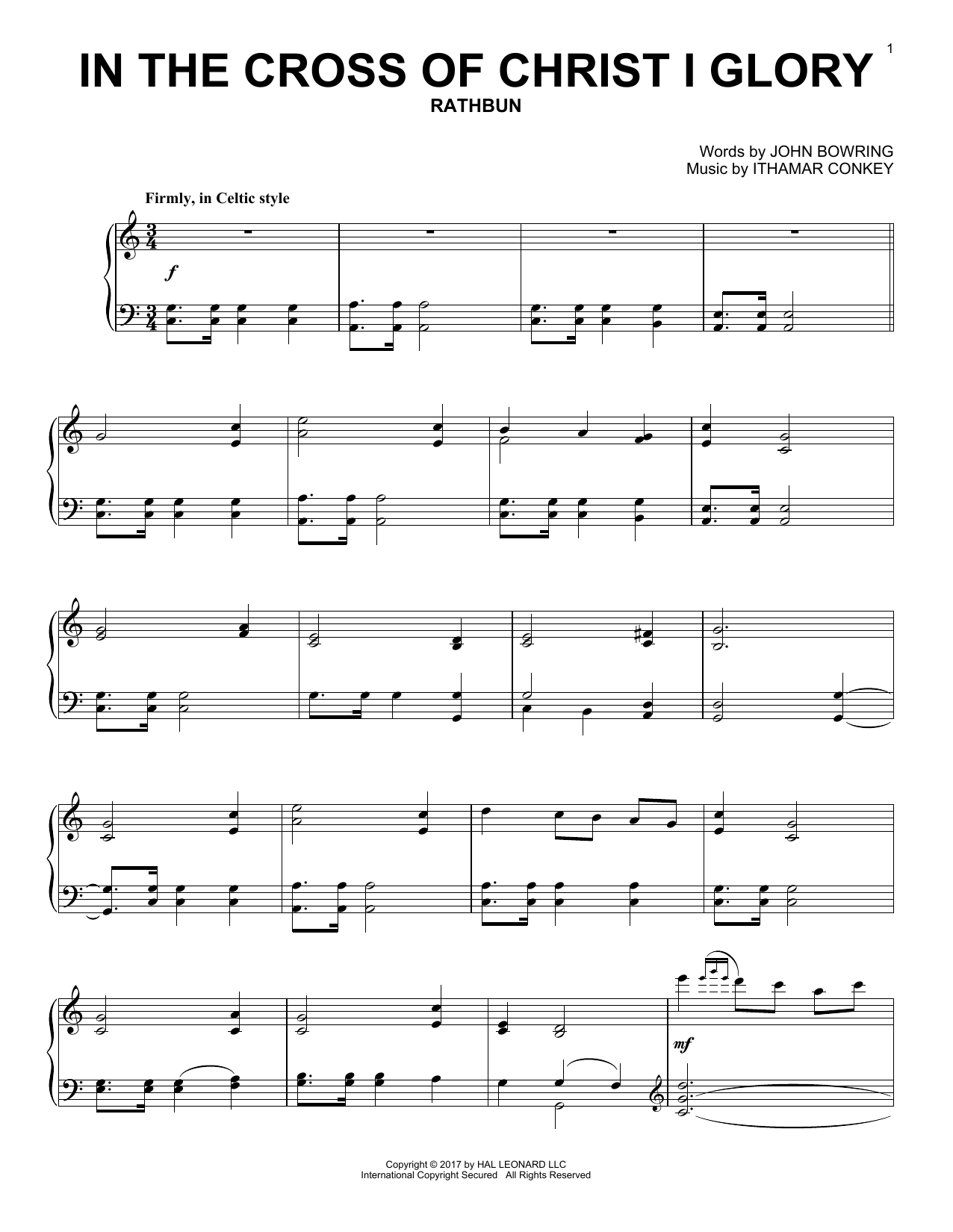 Product gallery: Page 1 of 1 In The Cross Of Christ I Glory, John Bowring