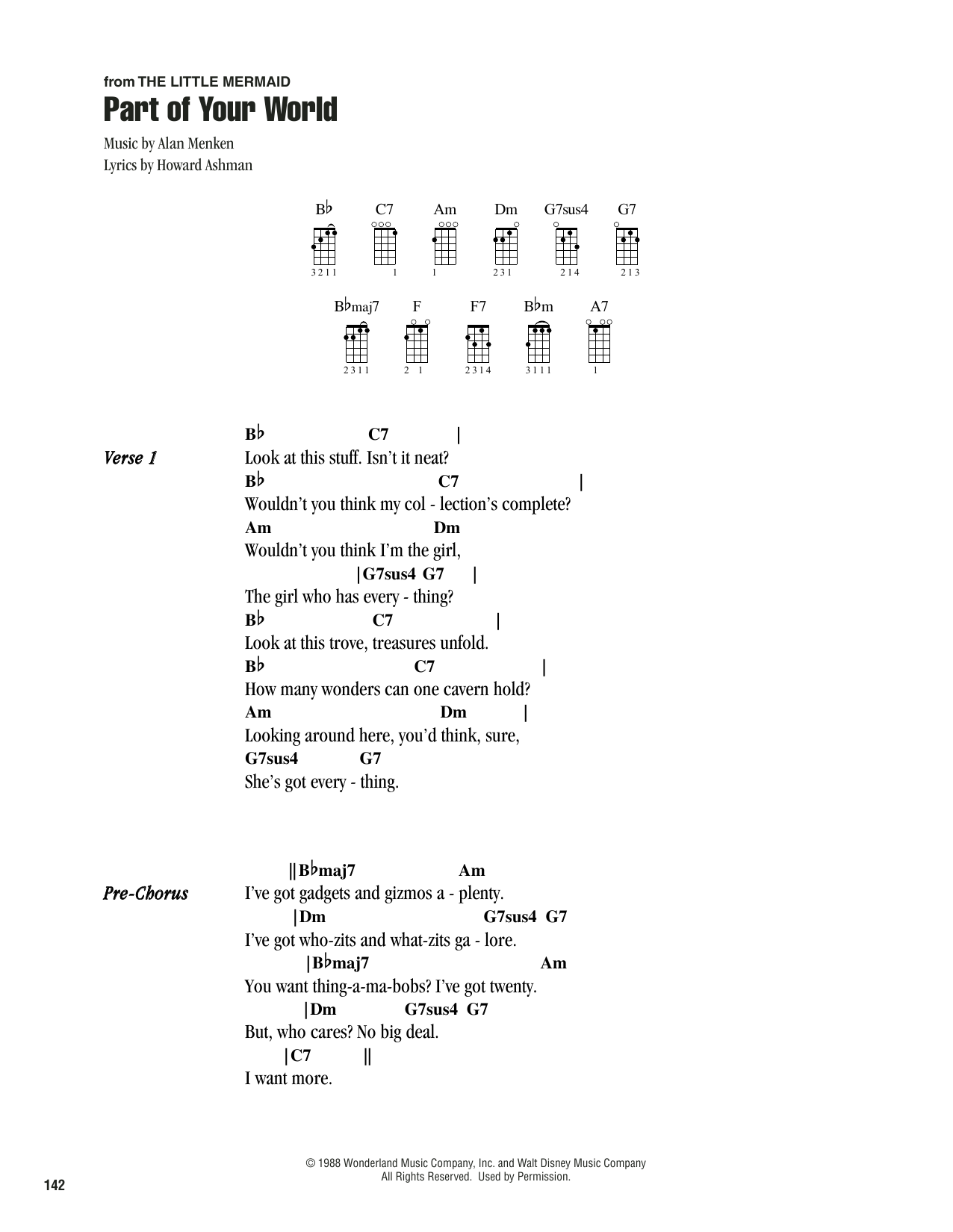 Product gallery: Page 1 of 1 Part Of Your World (from The Little Mermaid), Alan Menken & Howard Ashman