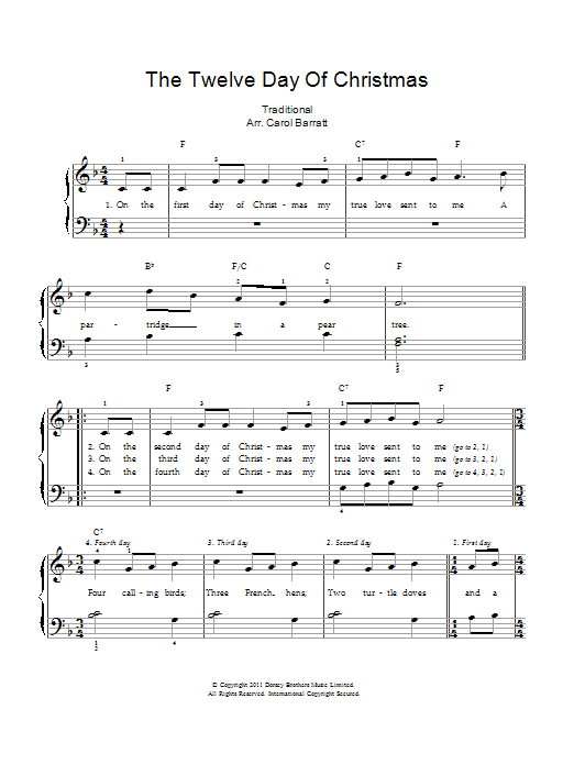 Produktgalerie: Seite 1 von 1 The Twelve Days Of Christmas, Christmas Carol, Gesang, Klavier