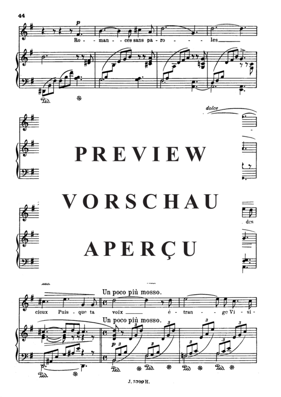 Product gallery: Page 3 of 6 A Clymène Op.58 No.4, , Soprano Solo and Piano