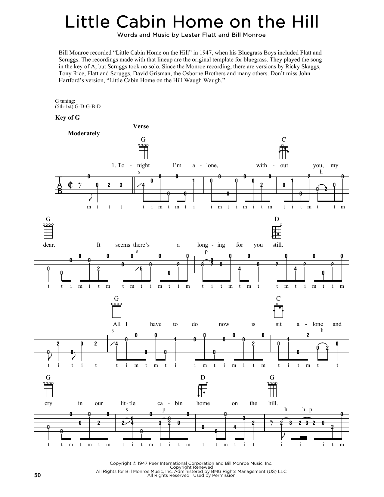 Produktgalerie: Seite 1 von 1 Little Cabin Home On The Hill (arr. Fred Sokolow), Bill Monroe, Banjo