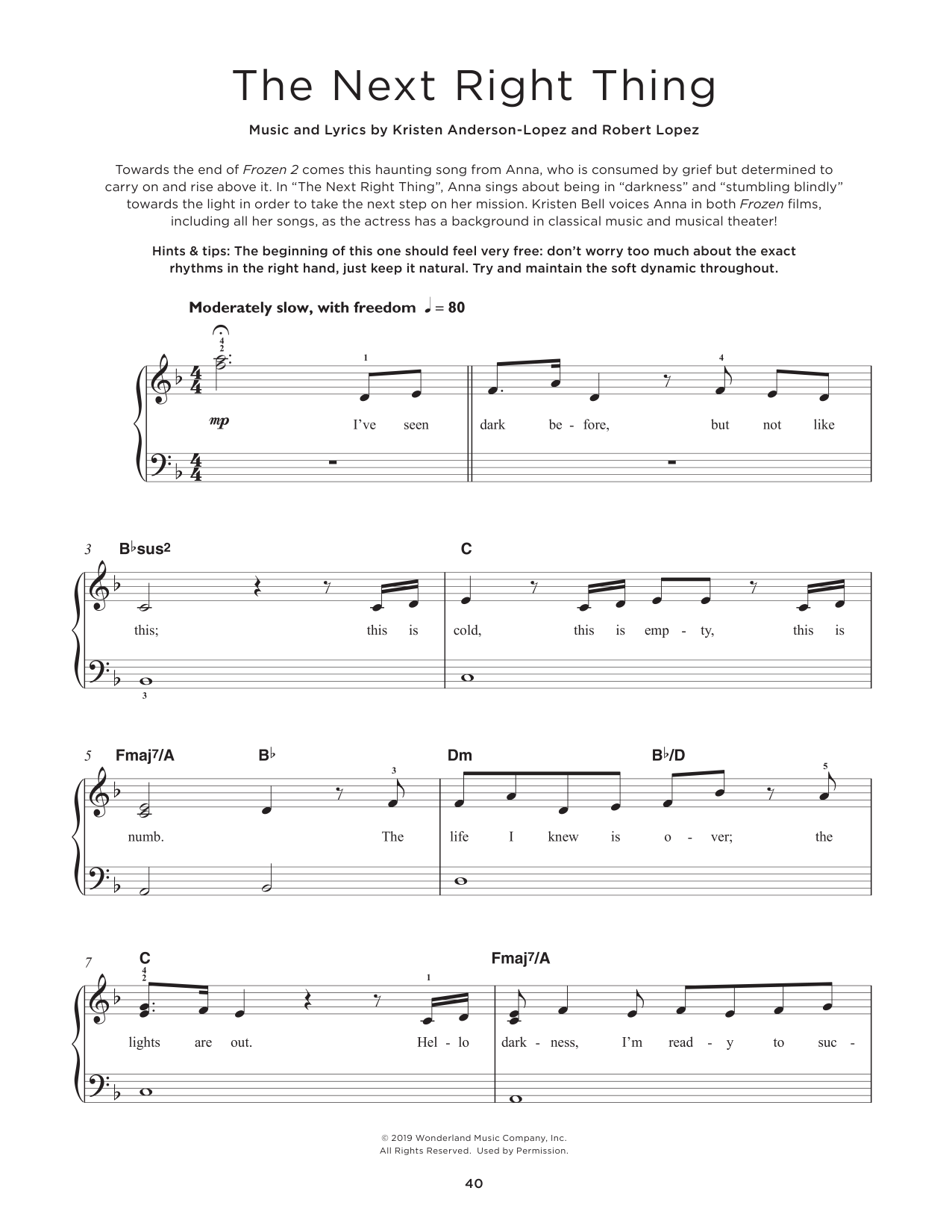 Produktbild zu: The Next Right Thing (from Disney's Frozen 2)