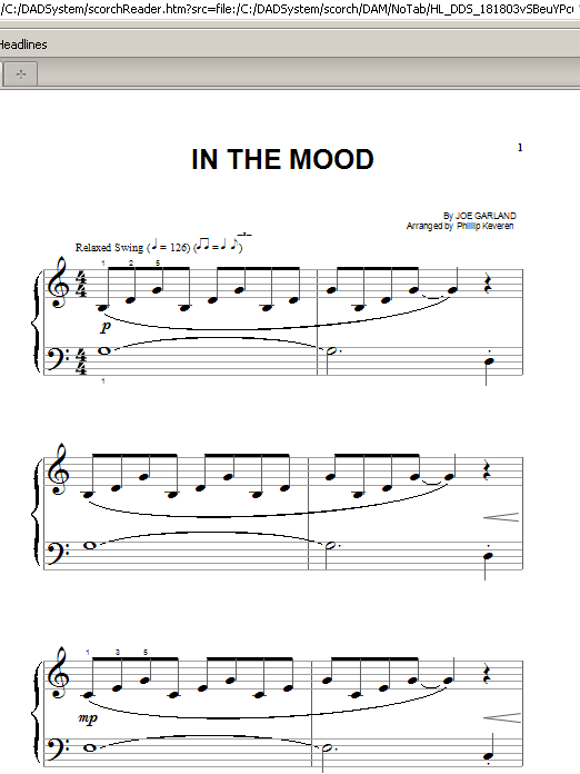 Produktgalerie: Seite 1 von 1 In The Mood (arr. Phillip Keveren), Glenn Miller & His Orchestra, Klavier